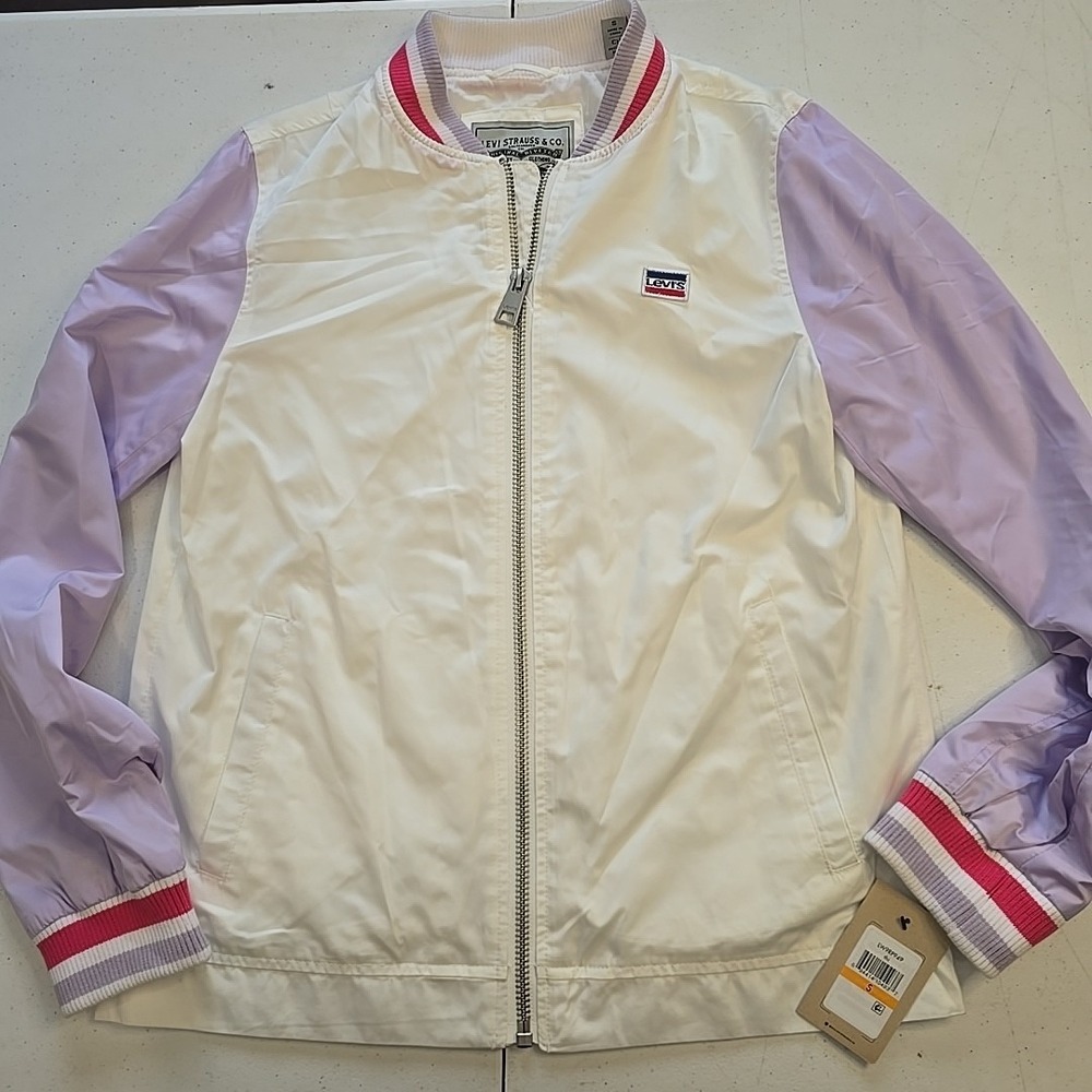 LEVI'S Womens Varsity Retro‎ Style Lightweight Bomber Jacket Small ($160)